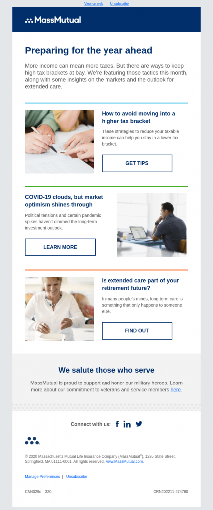 Services Mass Mutual Income tax tactics