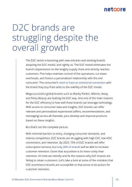 10 mistakes D2C ecommerce pg 2