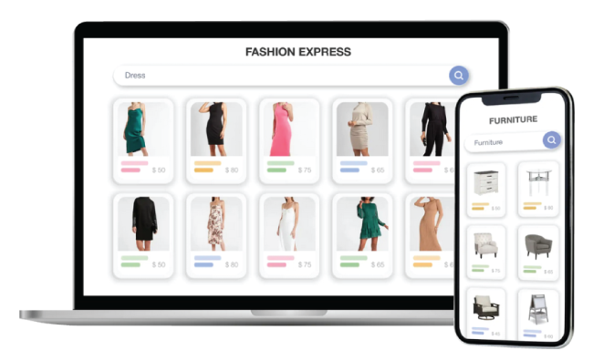 Online search across D2C businesses