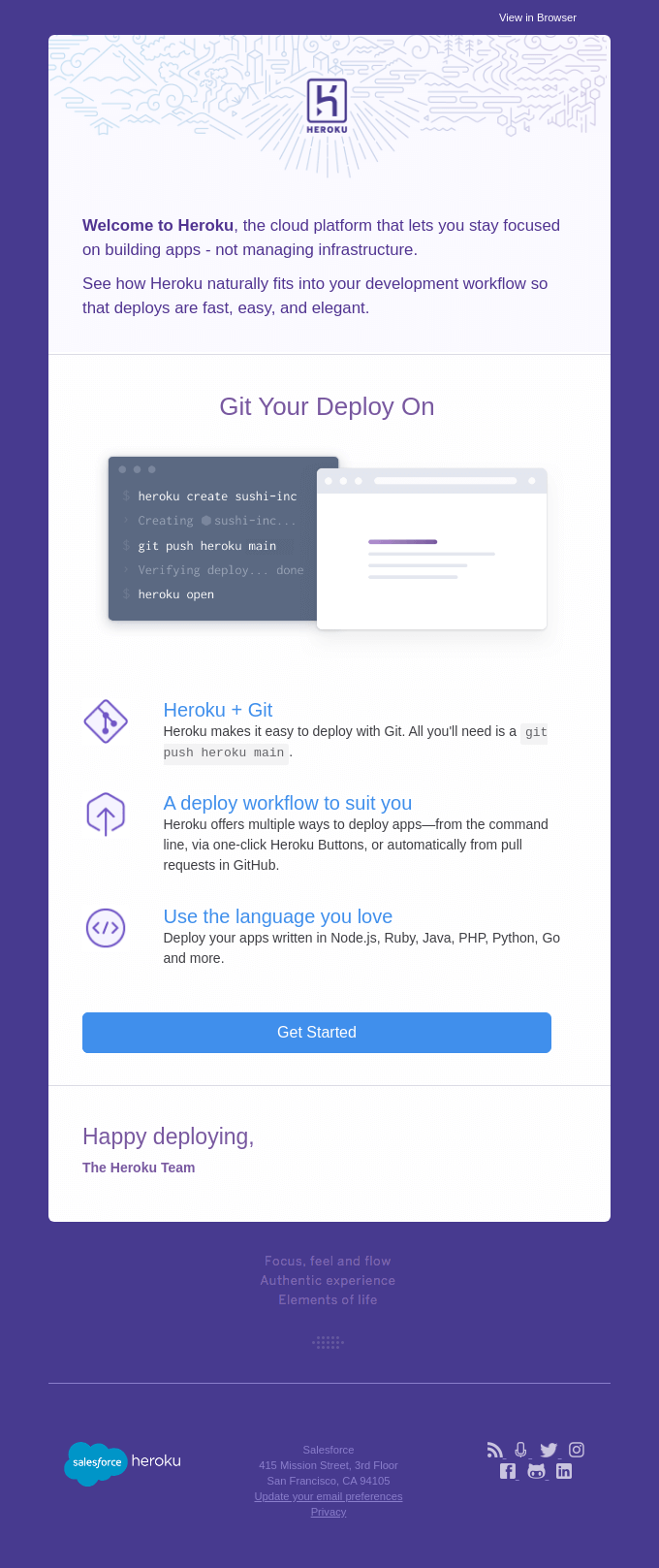 welcome email for technology deployment