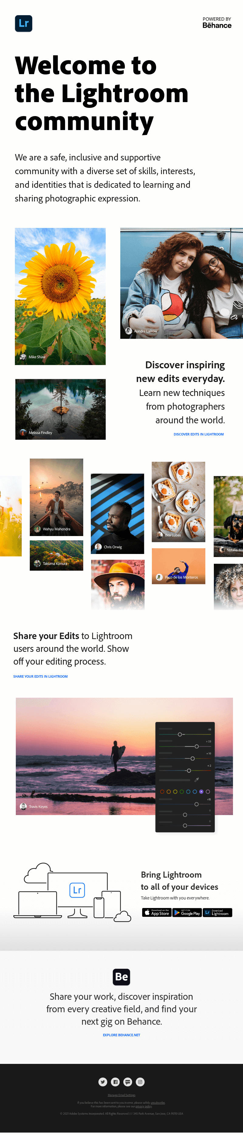 Adobe welcome to the community email