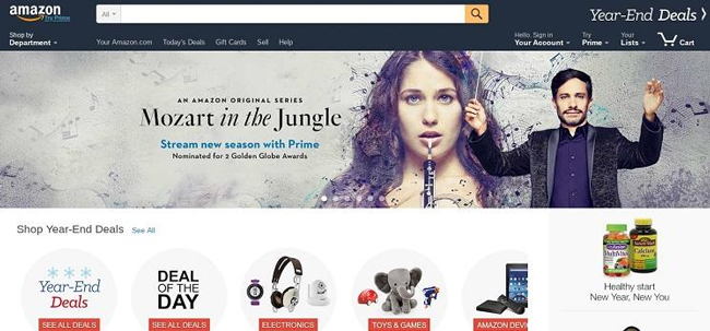 Amazon web page 1