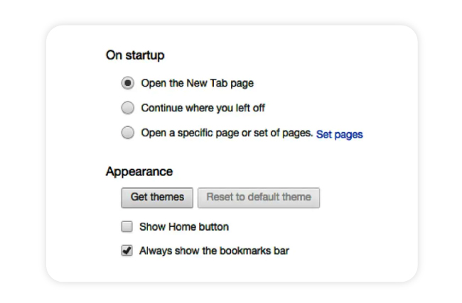 Smart defaults for the Google Chrome browser
