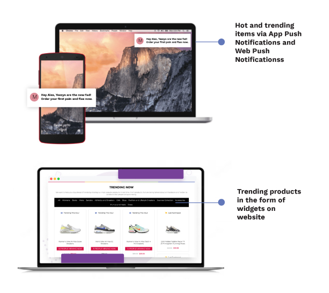 Hot and trending messages across web and app