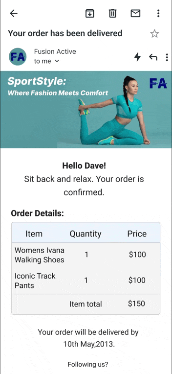 AMPlets in email footers - Netcore
