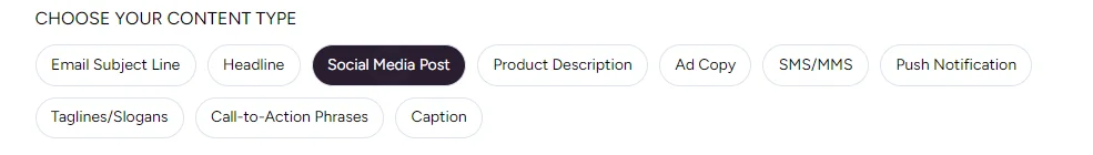 Choose your content type with Netcore's AI content editor
