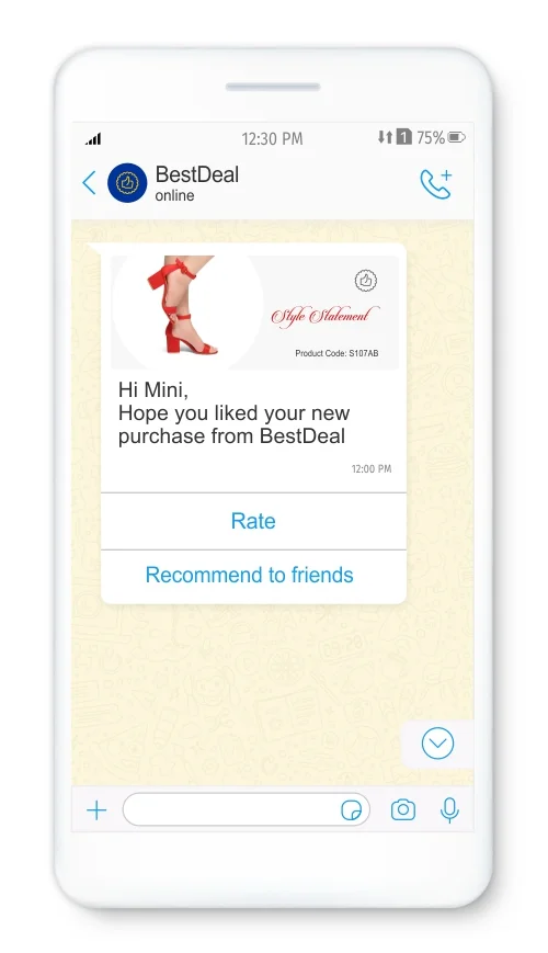 link more content via whatsapp - Netcore