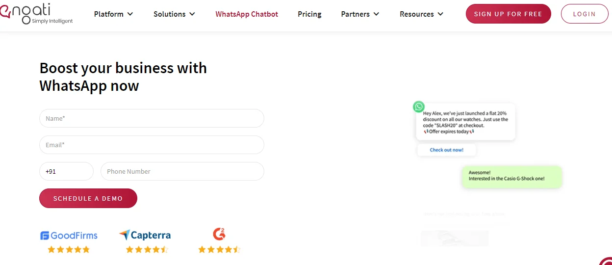 Engati Whatsapp chatbot - Netcore