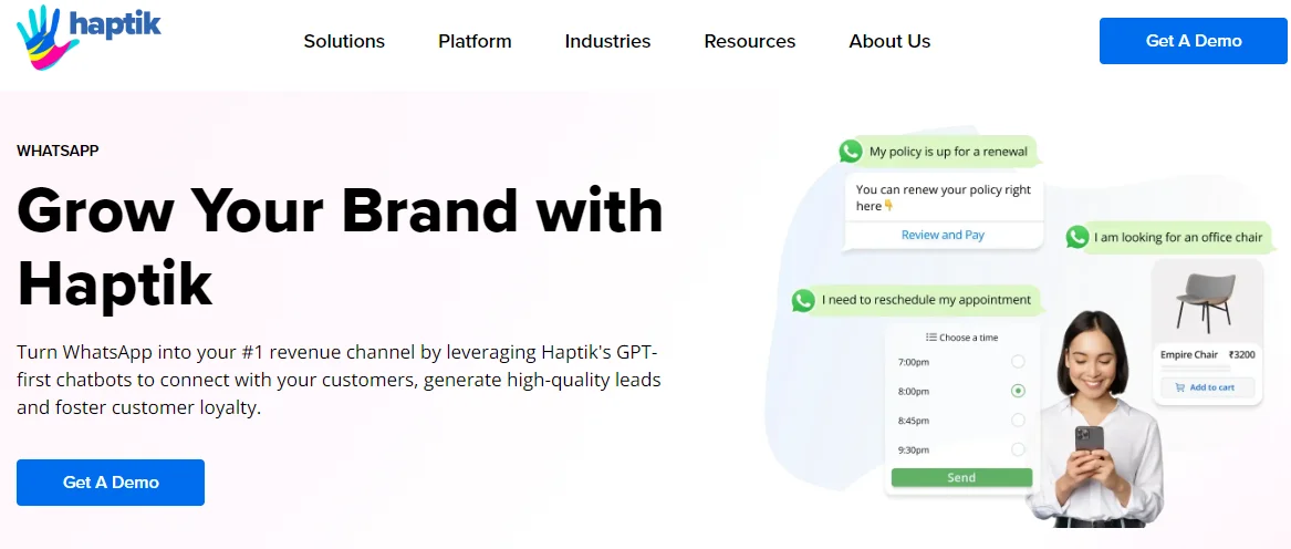 Haptik's GPT first chatbots - Netcore