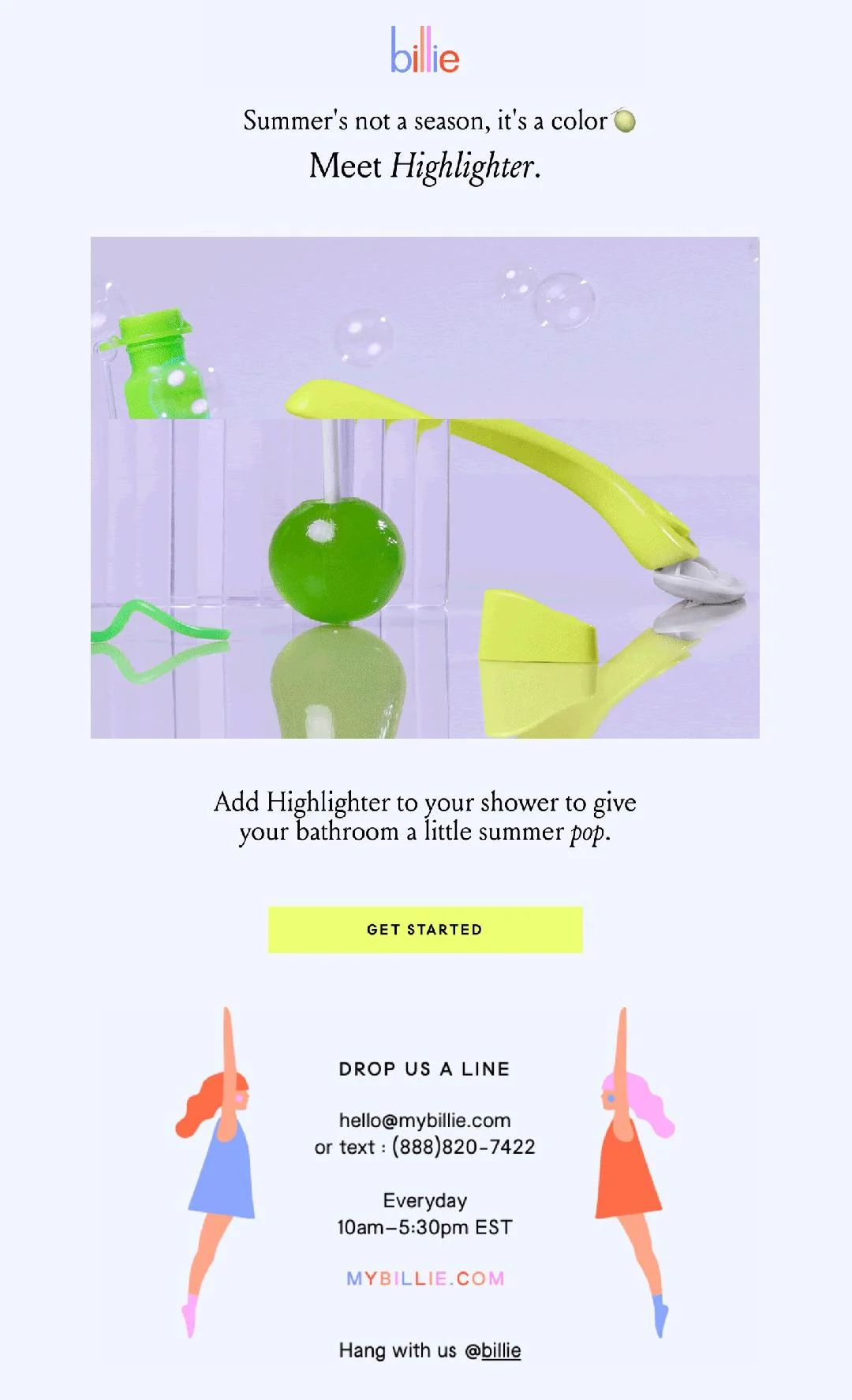 Billie email newsletter design - Netcore
