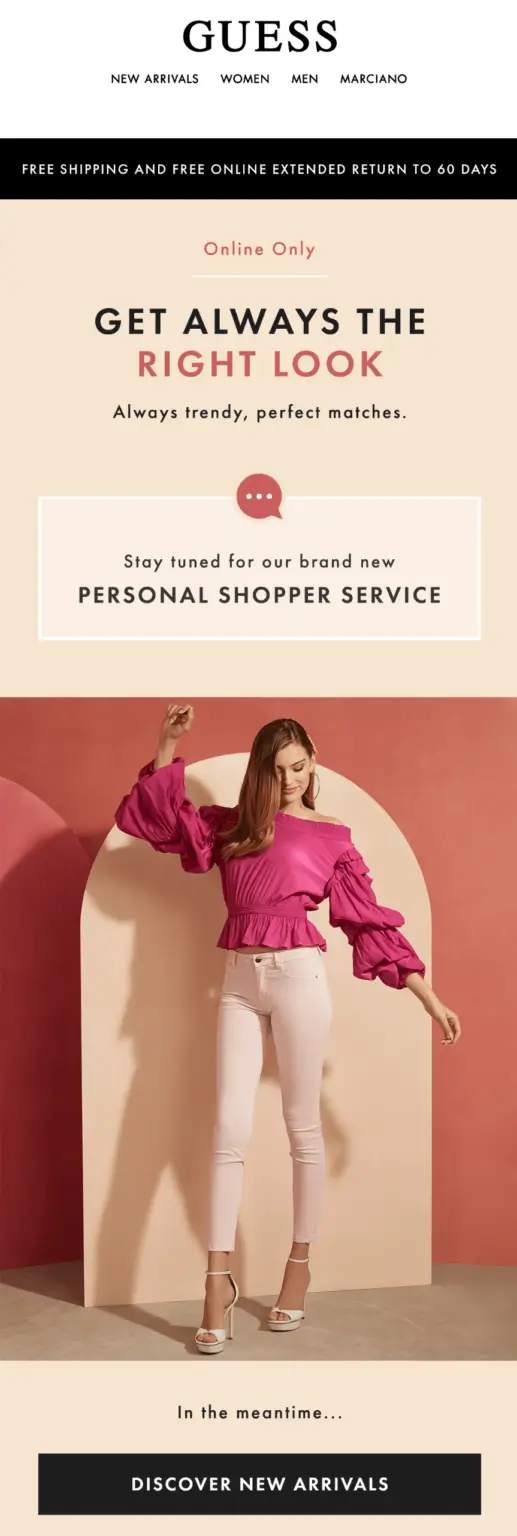 Guess teaser email campaign - Netcore
