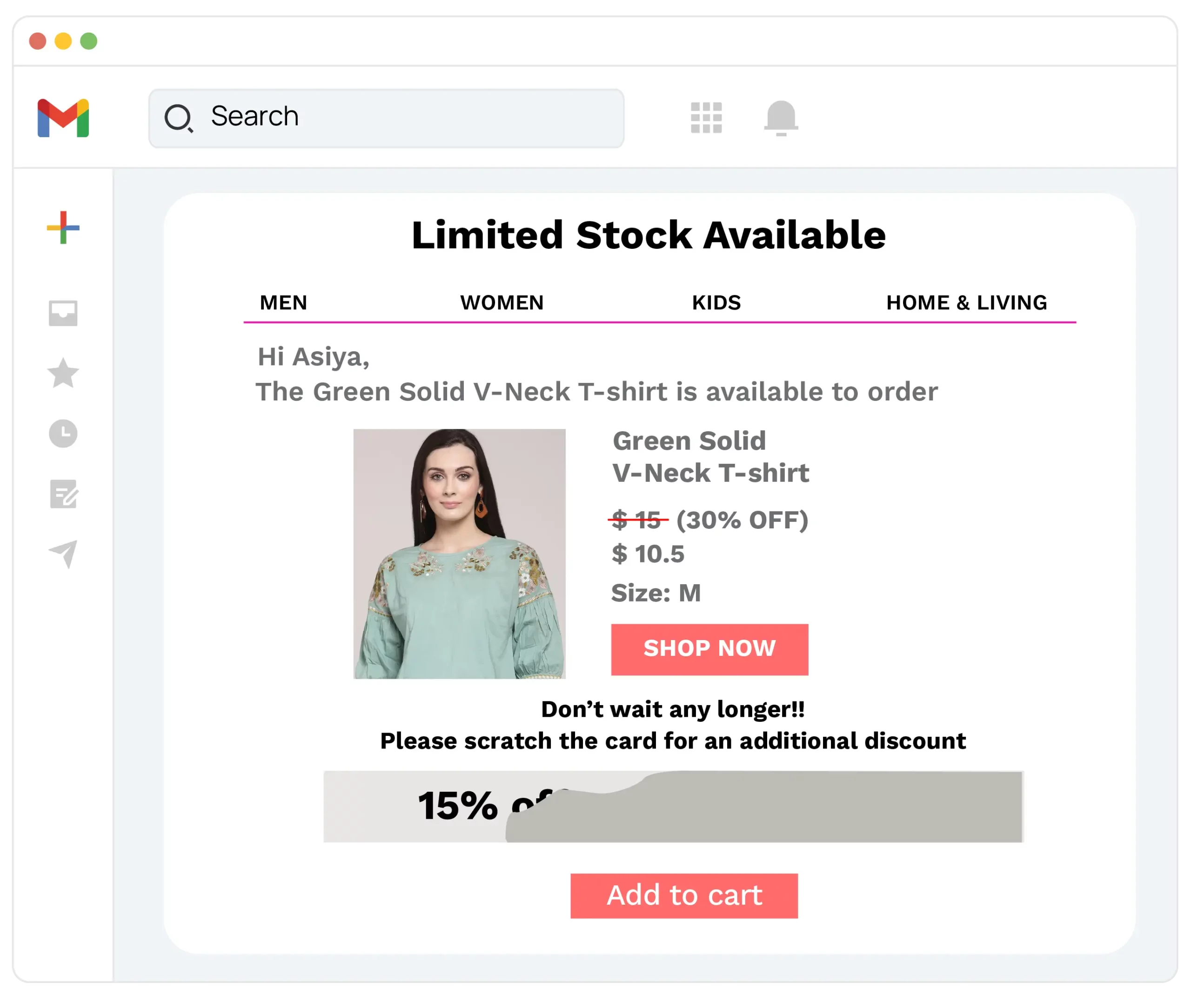 Real-time inventory updates via Inbox Commerce emails