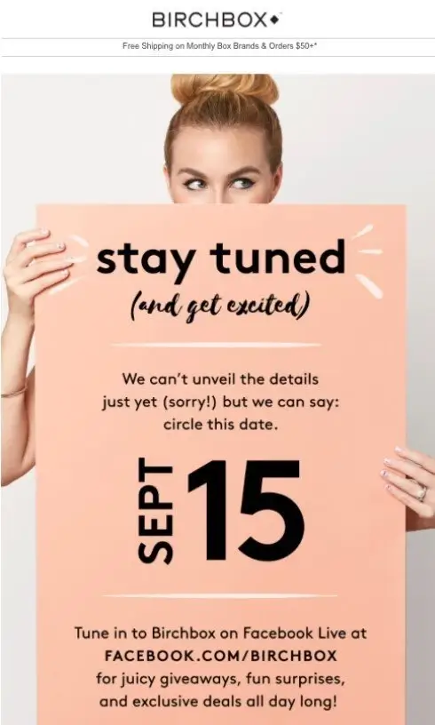 Birchbox product launch email template - Netcore