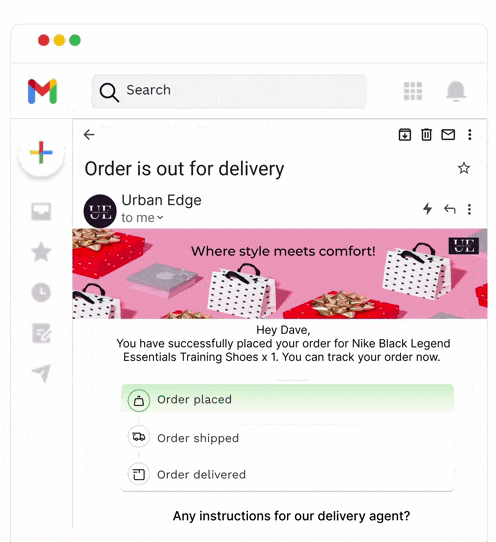 Dynamic delivery tracking experience powered by Inbox Commerce emails
