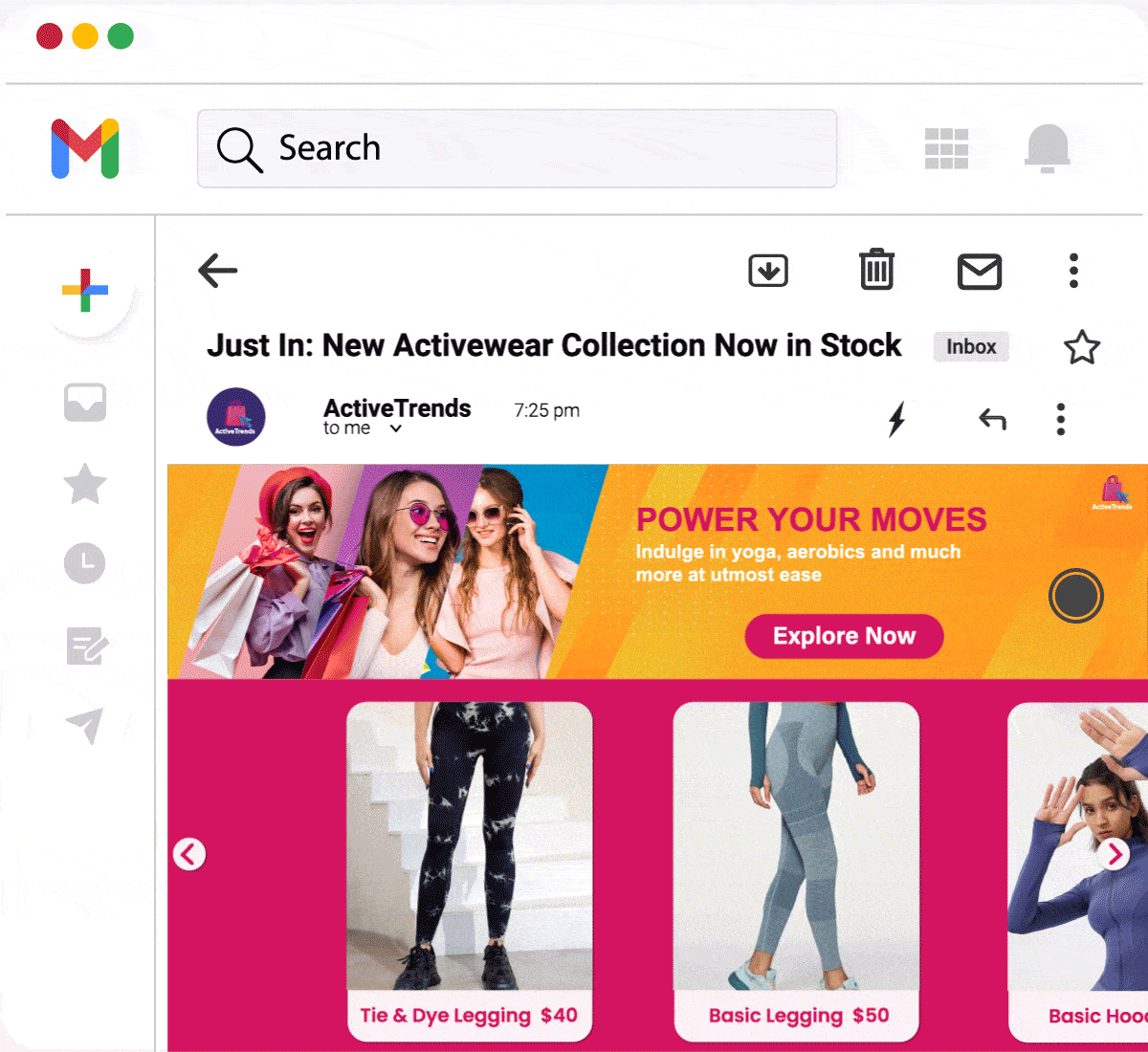 Interactive carousels powered by Inbox Commerce