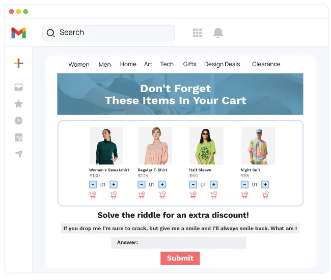 Cart abandonment powered by Inbox Commerce
