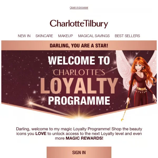 Interactive loyalty program email launch