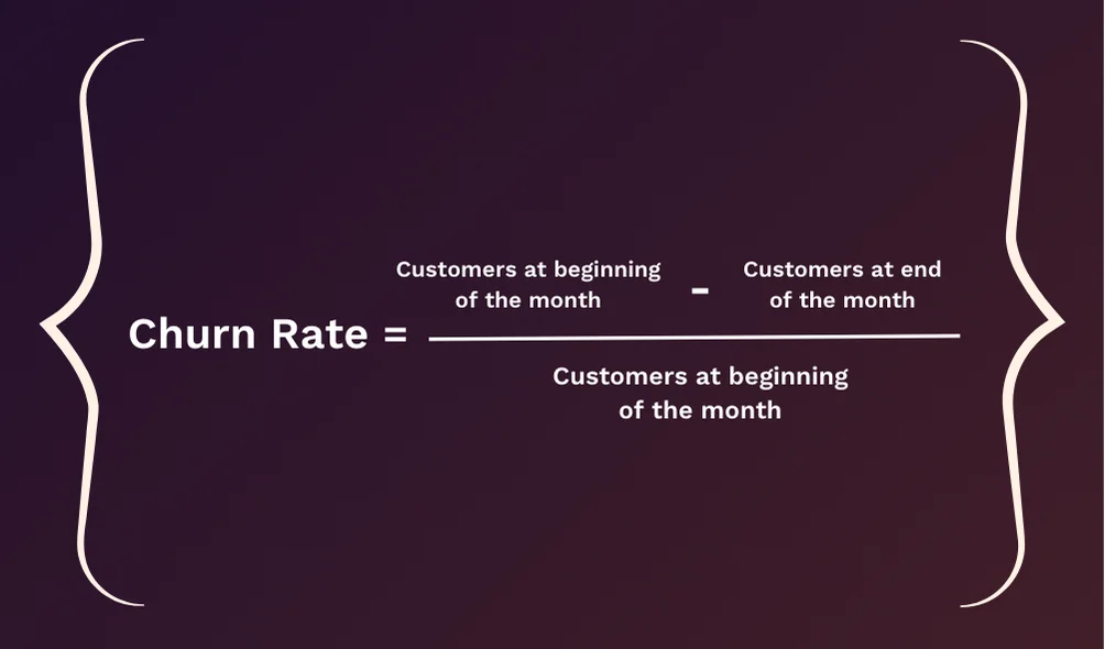 Churn rate formula - customer engagement metrics