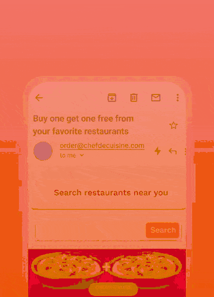 Nearest restaurant search powered by Netcore's Inbox Commerce