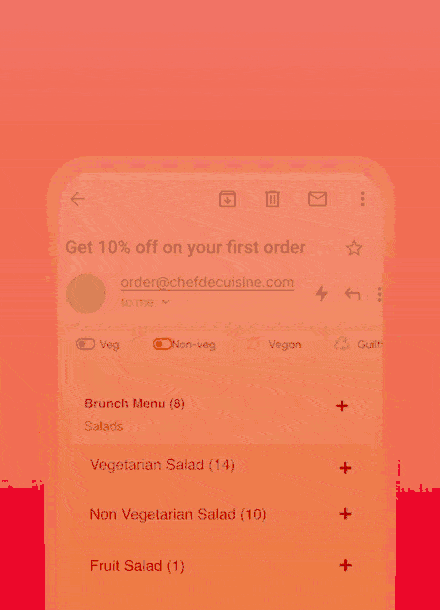 Personalized menus powered by Netcore's Inbox Commerce