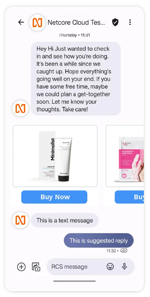 Engage your customer through rcs message with Netcore