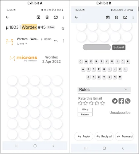 Exibit A & B - AMP-enabled email delivered to the inbox - Netcore