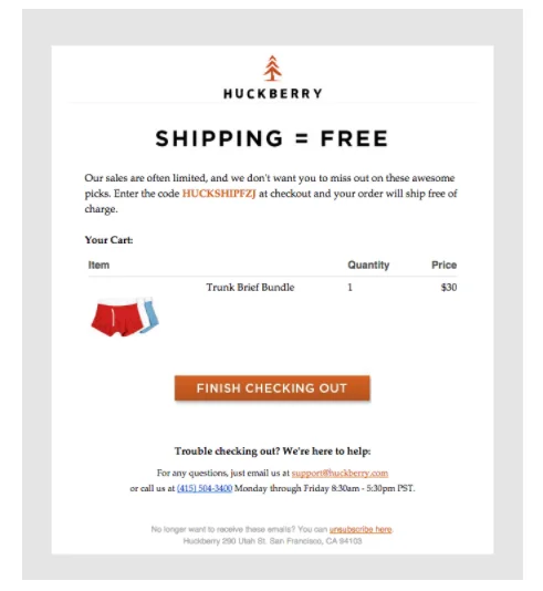 personalized cart abandonment messages - customer engagement examples