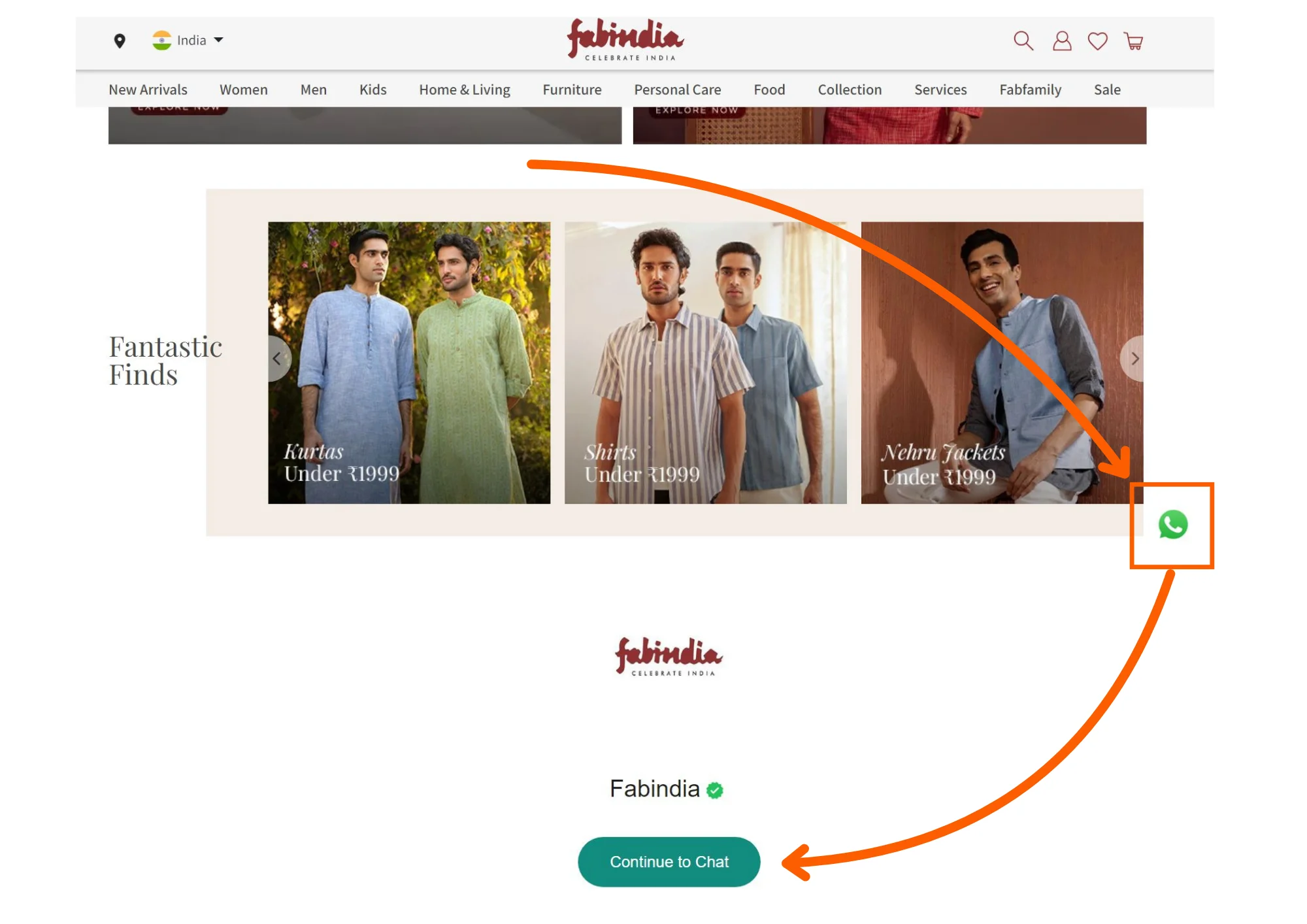 Fabindia WhatsApp chatbot