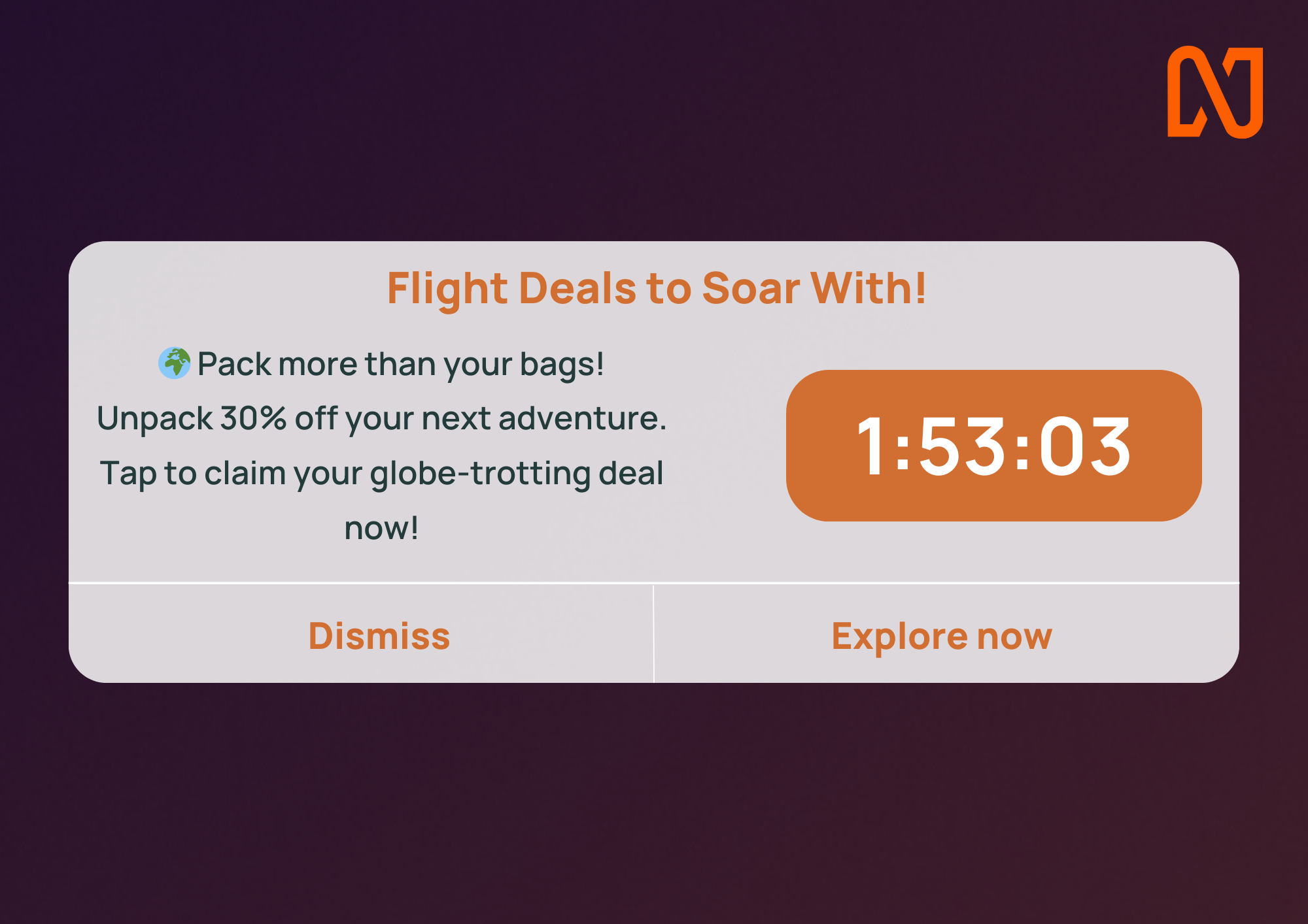 Discount and offers- Push notification tips the for travel industry - Netcore
