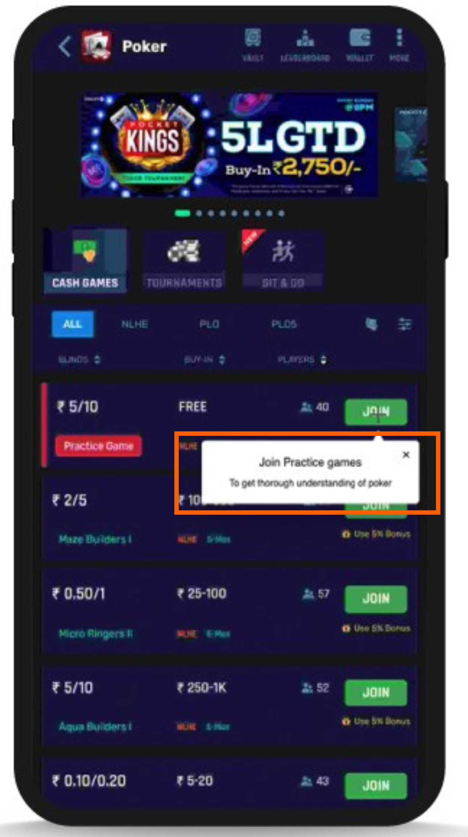 Pocket52 feature adoption - mobile marketing example