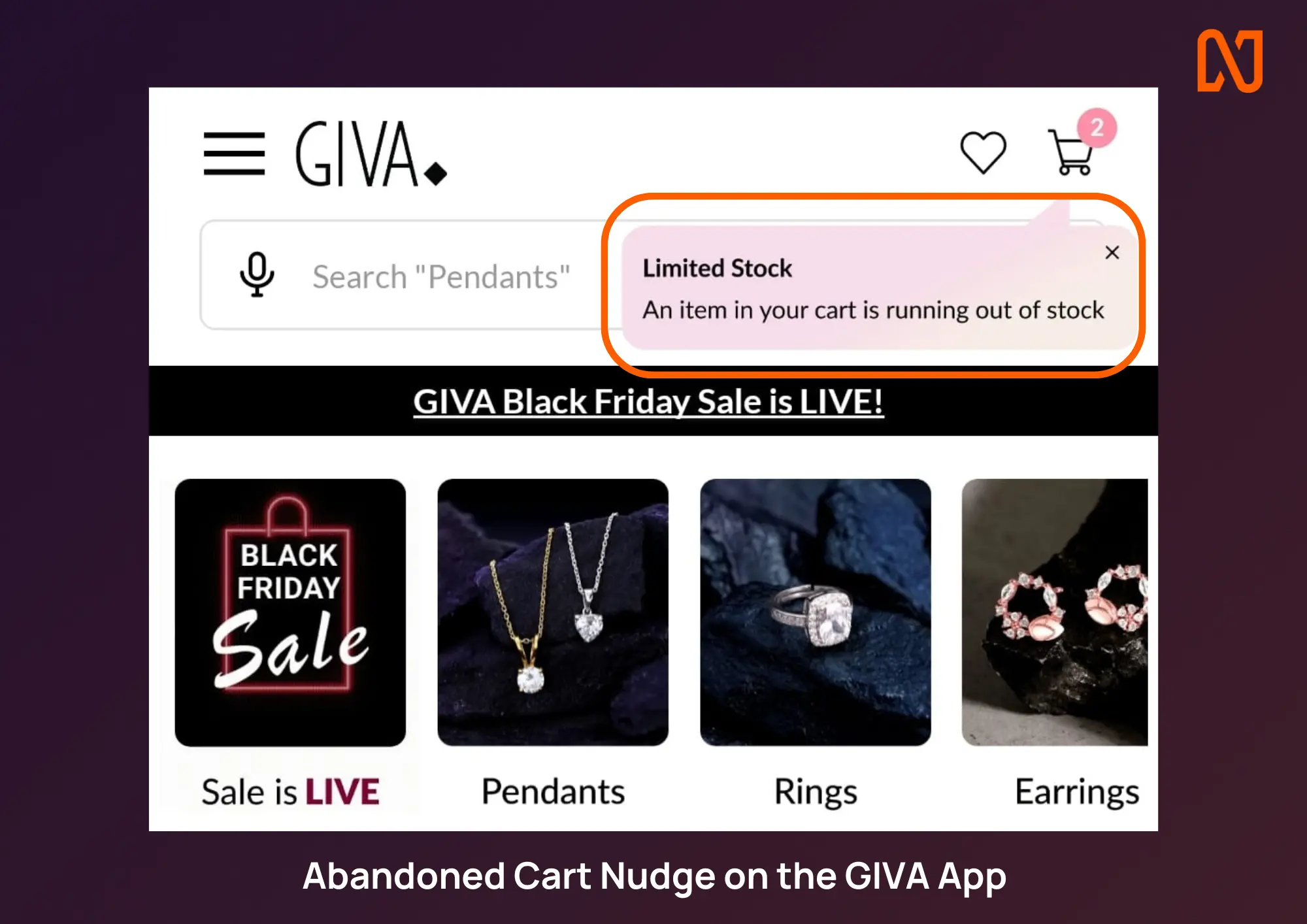 GIVA Nudge app - customer engagement strategies