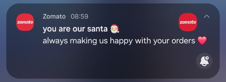 Zomato contextual push notification - personalization