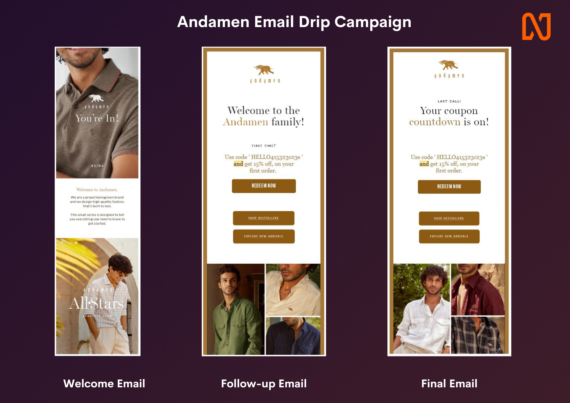 Andamen welcome onboarding email