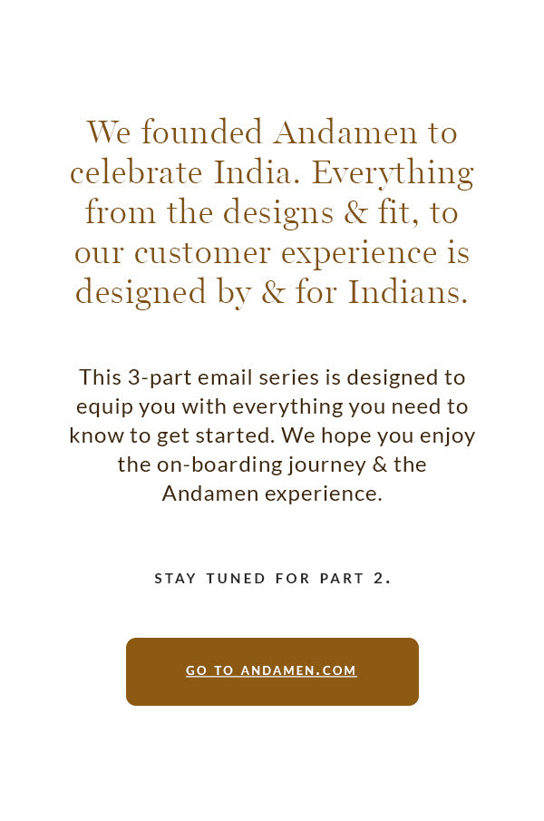 Andamen weclome onboarding email