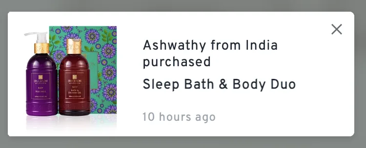 Ashwathy from India purchased Sleep Bath & Body Duo