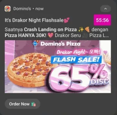 Flash sale with live countdown