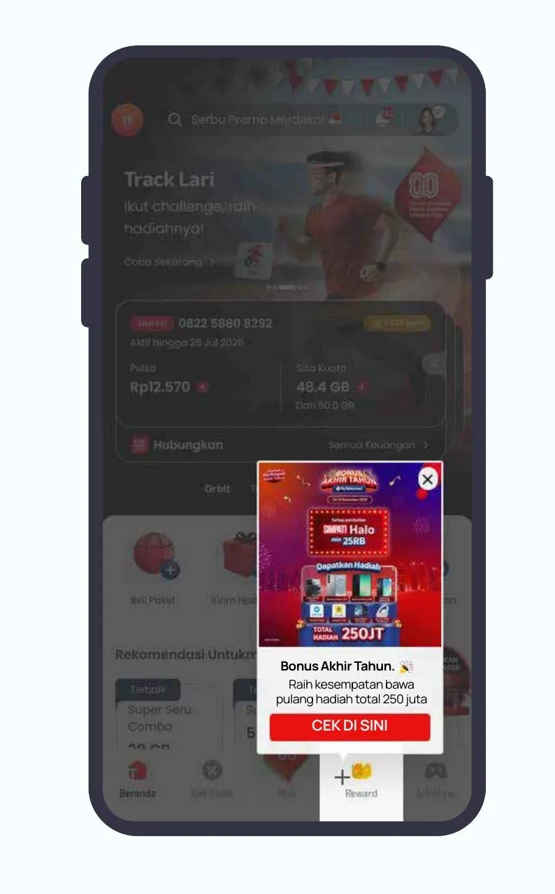 Bonus popup