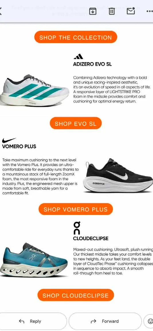 Solution Running Shoes Collection Email