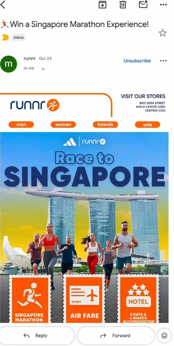 Solution Runner Singapore Marathon Email